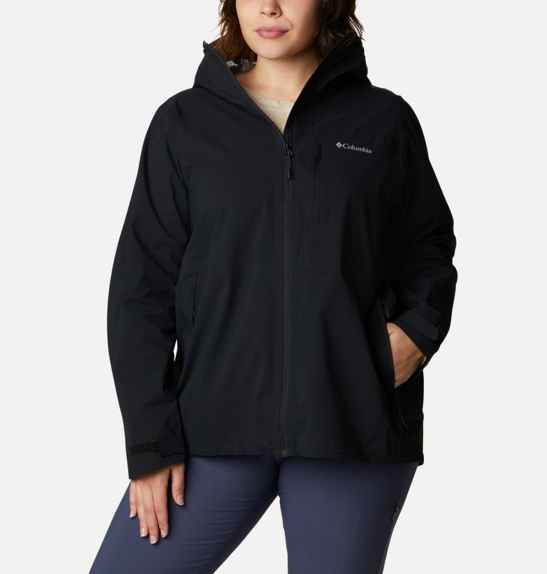 Columbia Omni-Shield Women's Black Hooded Full-Zip Insulated Coat Jacket ~  Sz.1X