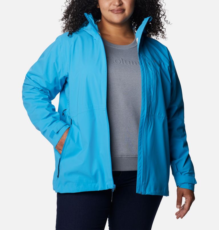 Women's Omni-Tech Ampli-Dry Shell Jacket - Plus Size, Color: Blue Chill, image 9