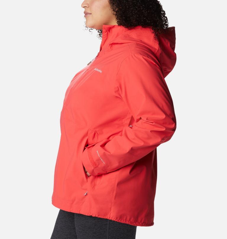 Thumbnail: Women's Omni-Tech Ampli-Dry Shell Jacket - Plus Size, Color: Red Hibiscus, image 3