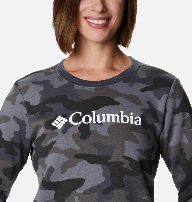 Women's Columbia Logo Printed Crew, Color: Black Trad Camo Heather, image 4