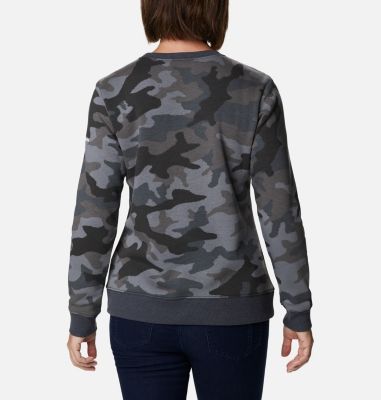 Sweat-shirt Imprim&eacute; Logo&trade; Femme Columbia Logo&trade; Printed Crew | 102 | XL, Black Trad Camo Heather, back