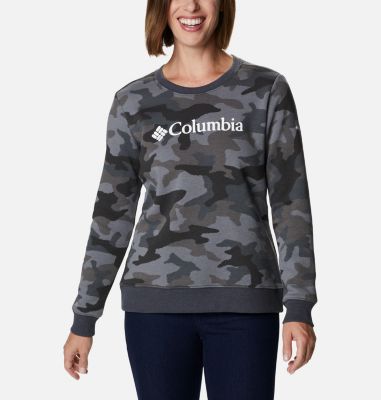 Sweat-shirt Imprim&eacute; Logo&trade; Femme Columbia Logo&trade; Printed Crew | 102 | XL, Black Trad Camo Heather, front