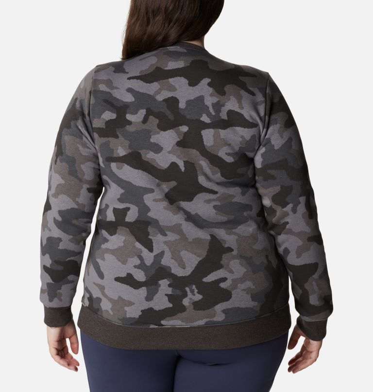 Chandail à col rond avec logo imprimé Columbia pour femme - Grandes tailles, Color: Black Trad Camo Heather, image 2