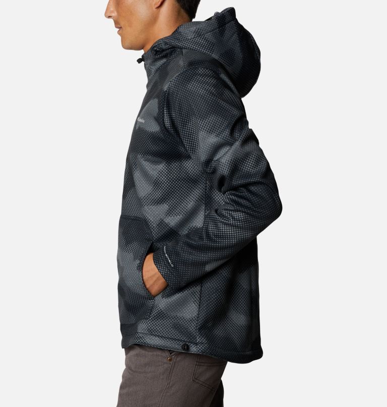 Men's Out-Shield Dry Fleece Hoodie, Color: Black Spotted Camo, image 3