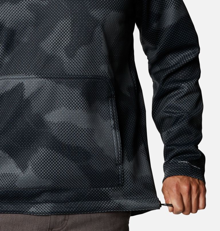 Men's Out-Shield Dry Fleece Hoodie, Color: Black Spotted Camo, image 5