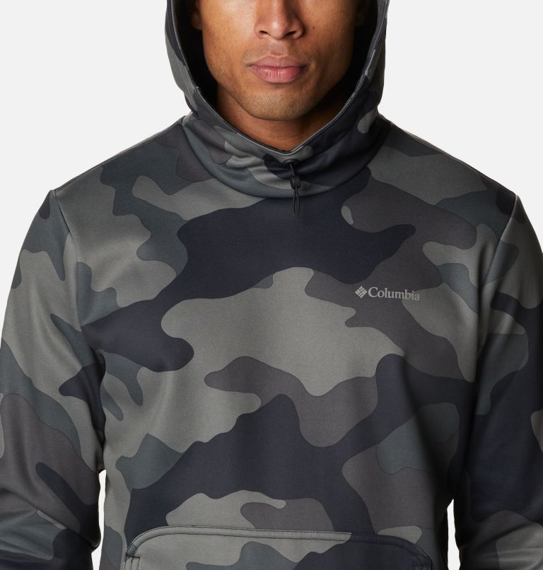 Men's Out-Shield Dry Fleece Hoodie, Color: Black Mod Camo Print