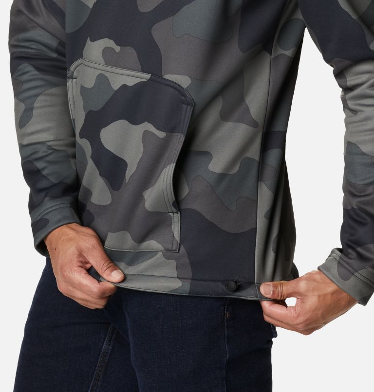 Men's Out-Shield Dry Fleece Hoodie, Color: Black Mod Camo Print