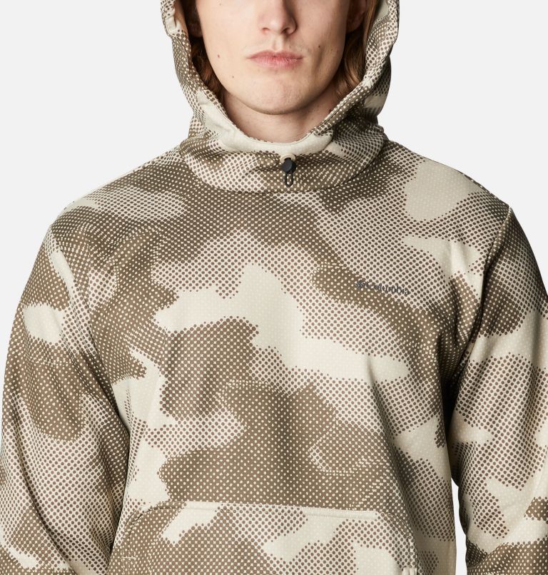 Men's Out-Shield Dry Fleece Hoodie, Color: Ancient Fossil Spotted Camo, image 4