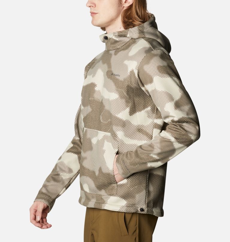Men's Out-Shield Dry Fleece Hoodie, Color: Ancient Fossil Spotted Camo, image 3