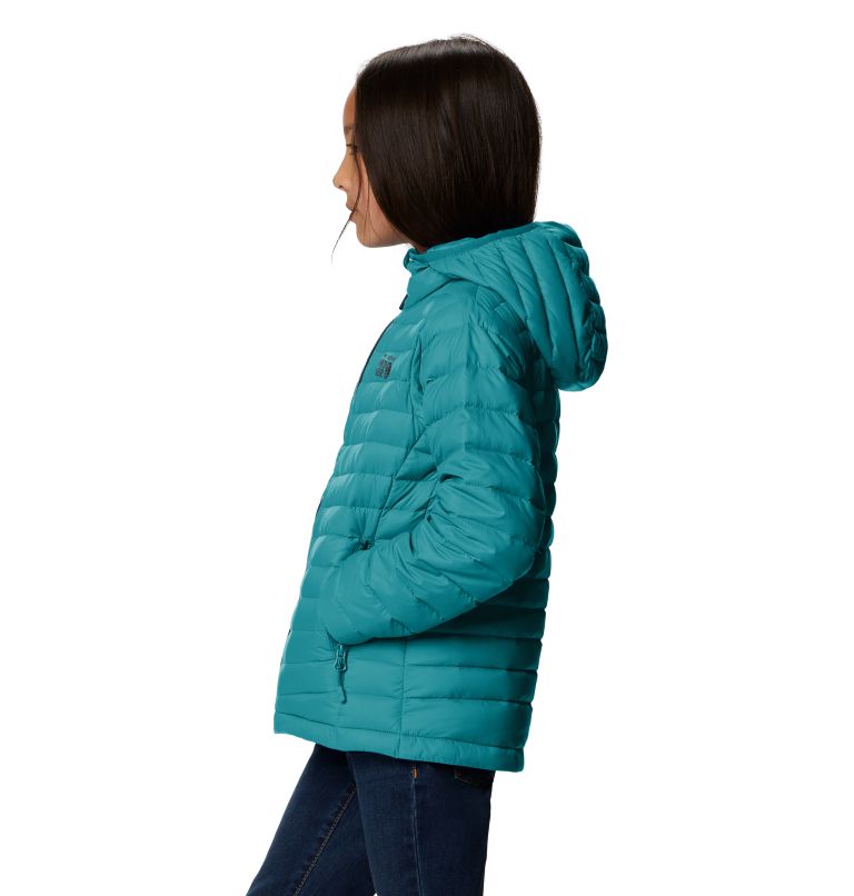 Thumbnail: Glen Alpine Youth Down Hoody | 345 | S, Color: Vivid Teal, image 3