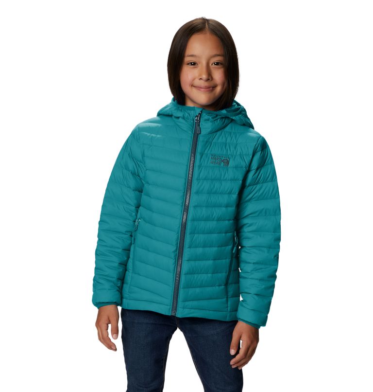Thumbnail: Glen Alpine Youth Down Hoody | 345 | S, Color: Vivid Teal, image 1