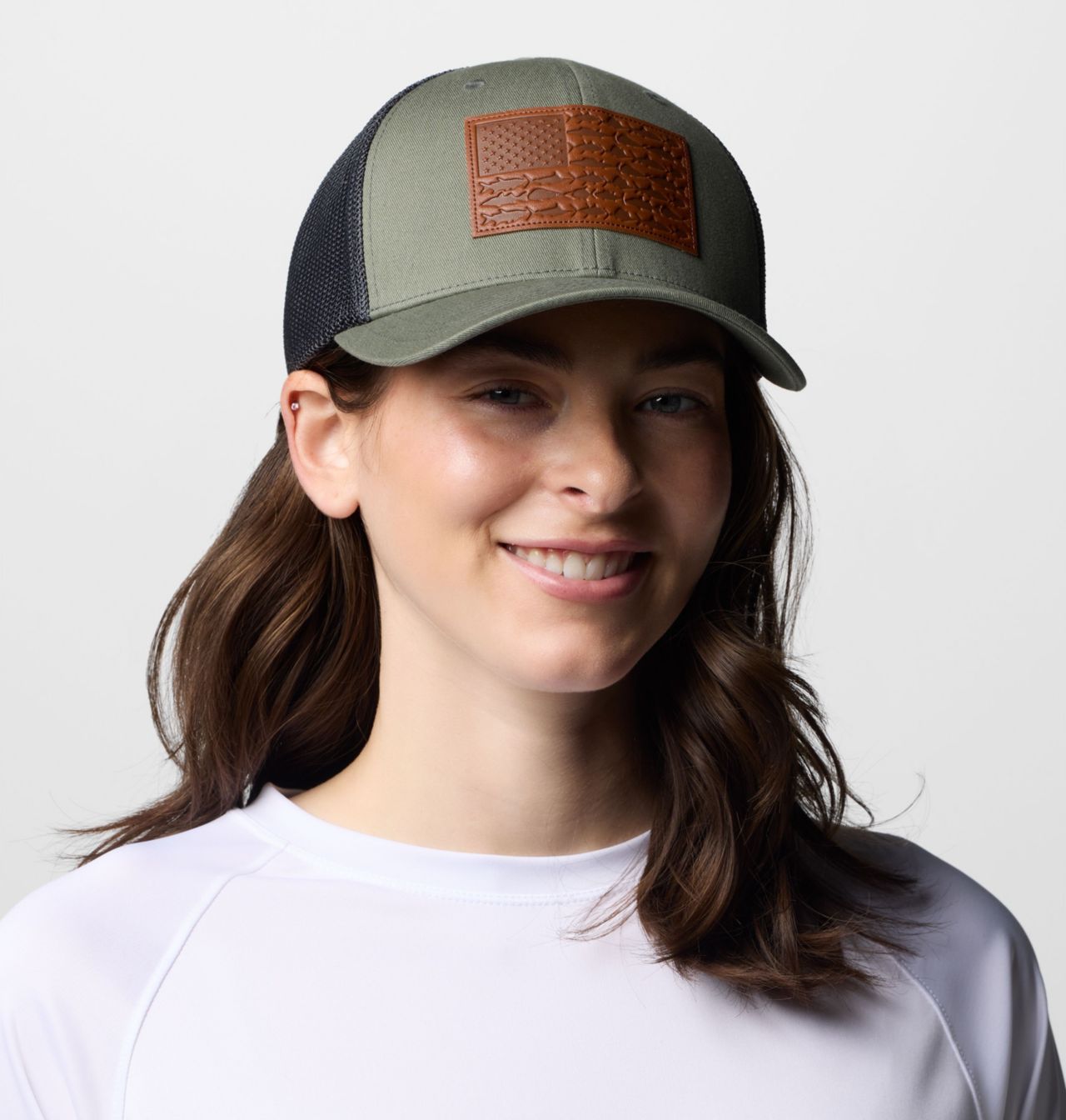 PFG Mesh™ Leather Fish Flag™ Ball Cap 4