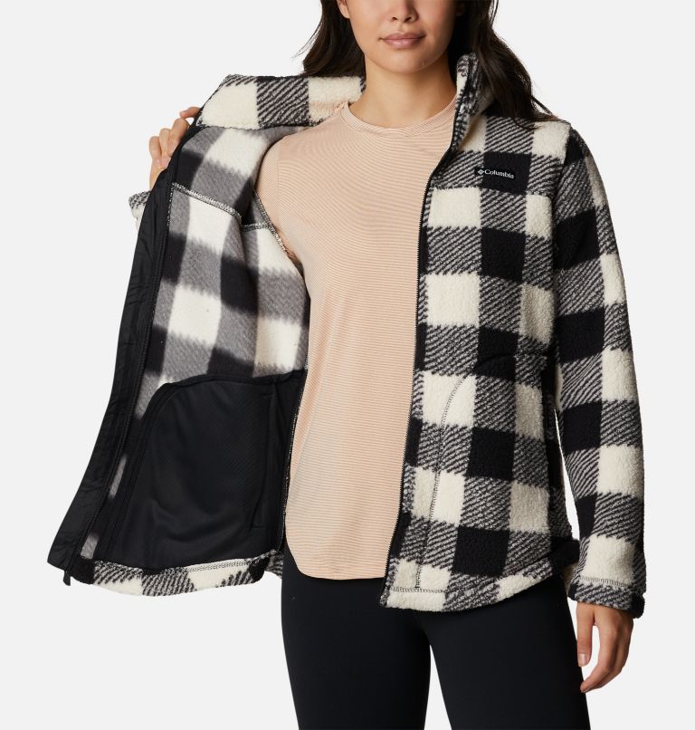 Thumbnail: Women's West Bend Full Zip Fleece Jacket, Color: Chalk Buffalo Print, image 5