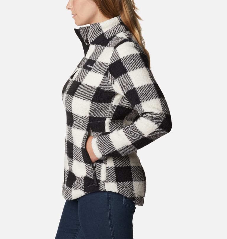 Women's West Bend Full Zip Fleece Jacket, Color: Chalk Check Print, image 3