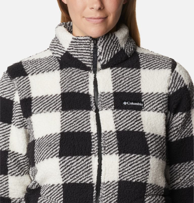 Women's columbia three shop lakes plaid fleece jacket