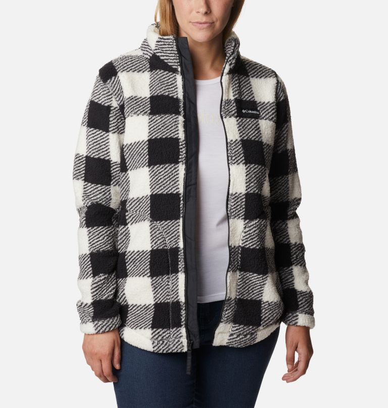 Plaid fleece jacket women's sale