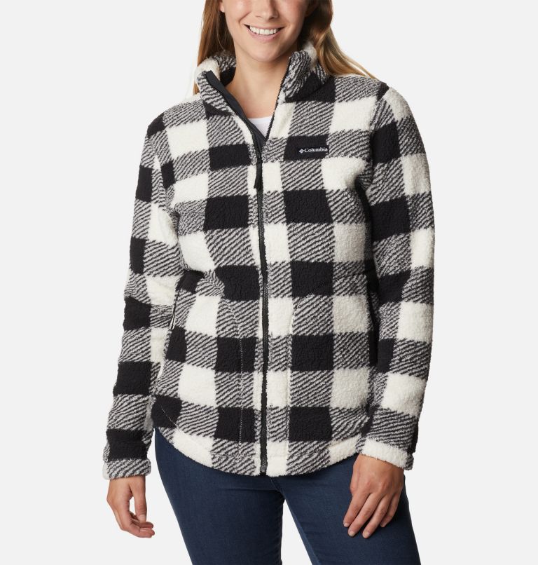 Women's West Bend Full Zip Fleece Jacket, Color: Chalk Check Print, image 1