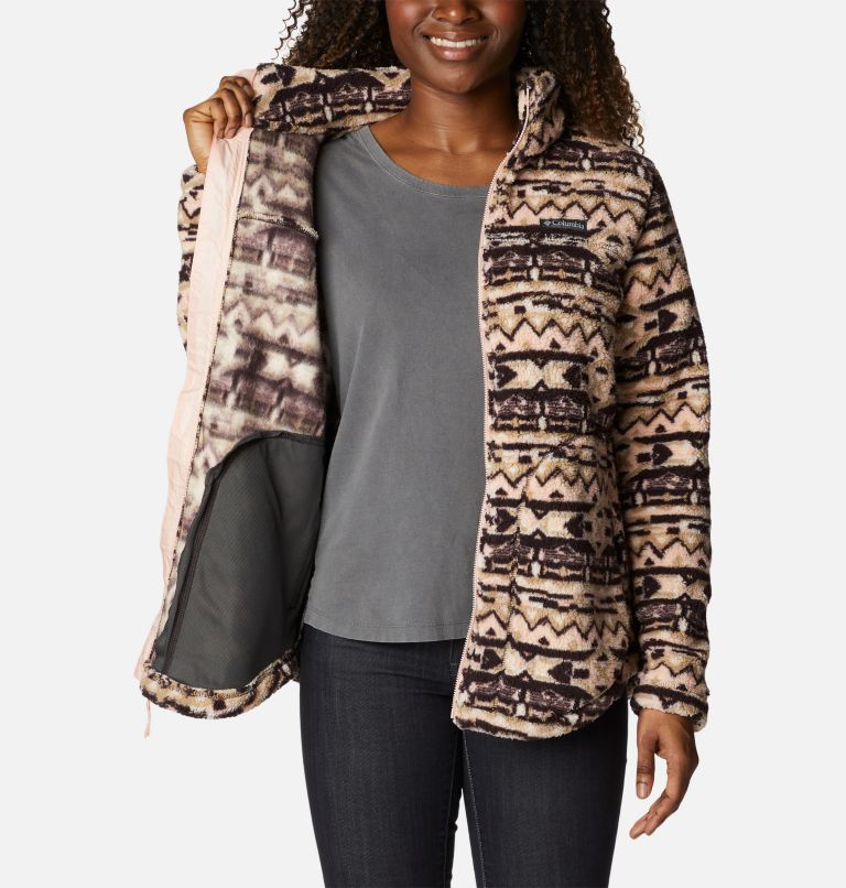 Thumbnail: Women's West Bend Full Zip Fleece Jacket, Color: New Cinder 80s Stripe Print, image 5
