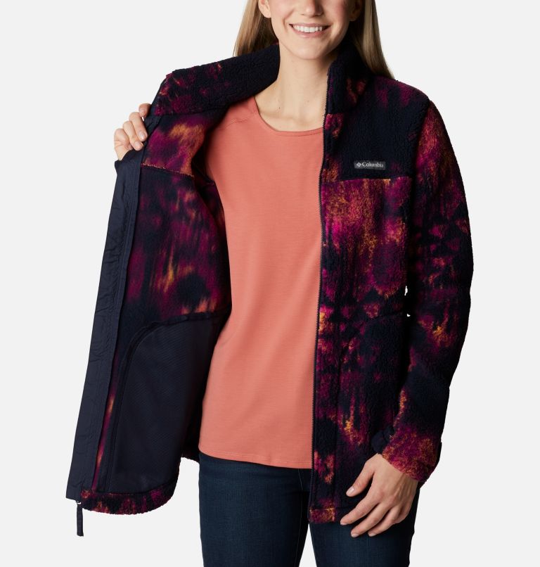 Women's West Bend Full Zip Fleece Jacket, Color: Dark Nocturnal Folk Blur, image 5