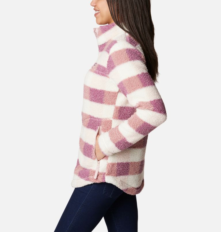 Women's West Bend Full Zip Fleece Jacket, Color: Dusty Pink Multi Check, image 3