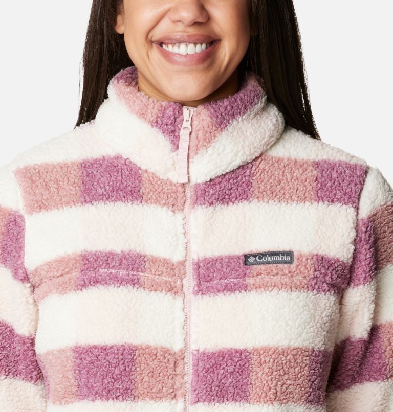Women's West Bend Full Zip Fleece Jacket, Color: Dusty Pink Multi Check, image 4