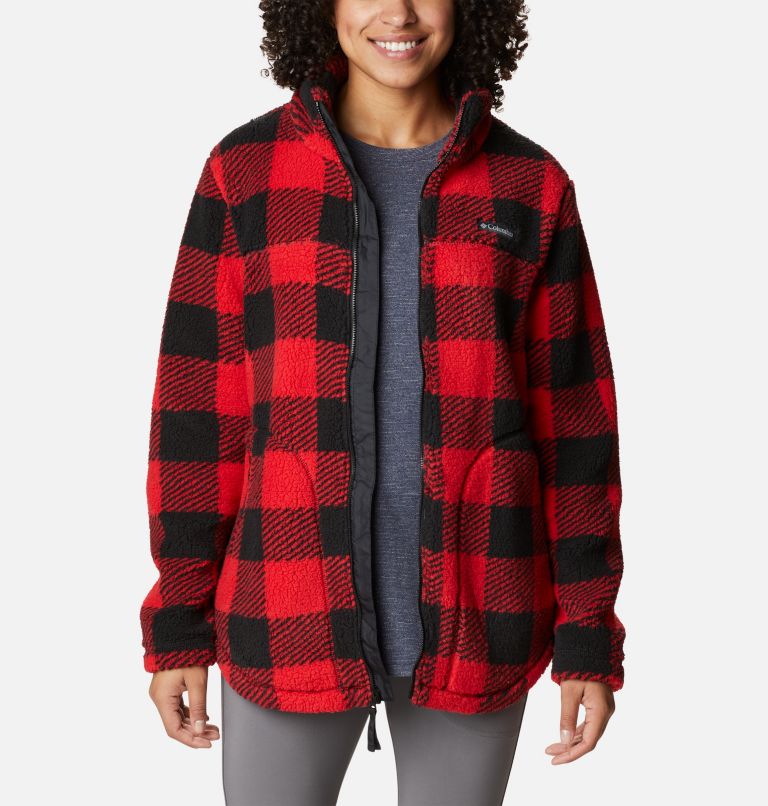 Manteau polaire à fermeture éclair West Bend Femme, Color: Red Lily Check Print, image 6