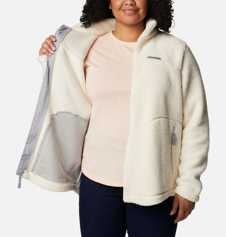 Thumbnail: Women's West Bend Full Zip Fleece Jacket - Plus Size, Color: Chalk, image 5
