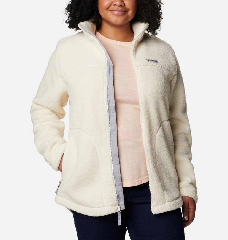 Women's West Bend Full Zip Fleece Jacket - Plus Size, Color: Chalk, image 6