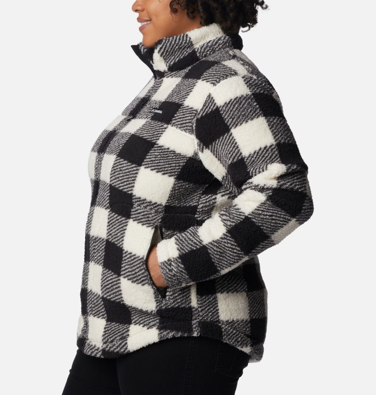 Thumbnail: Women's West Bend Full Zip Fleece Jacket - Plus Size, Color: Chalk Check Print, image 3