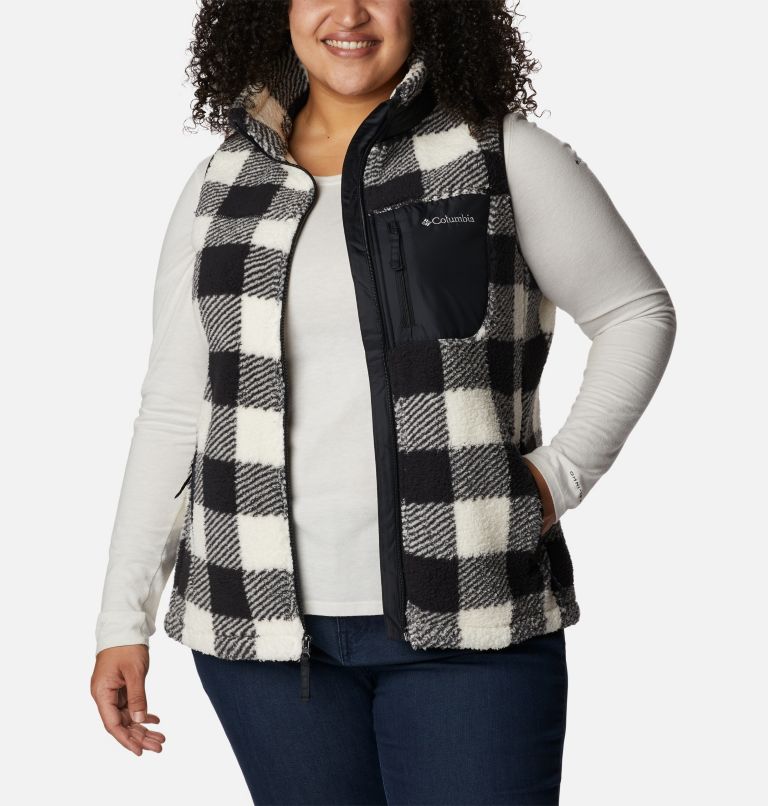 Petite - Patchwork Print Fleece Vest