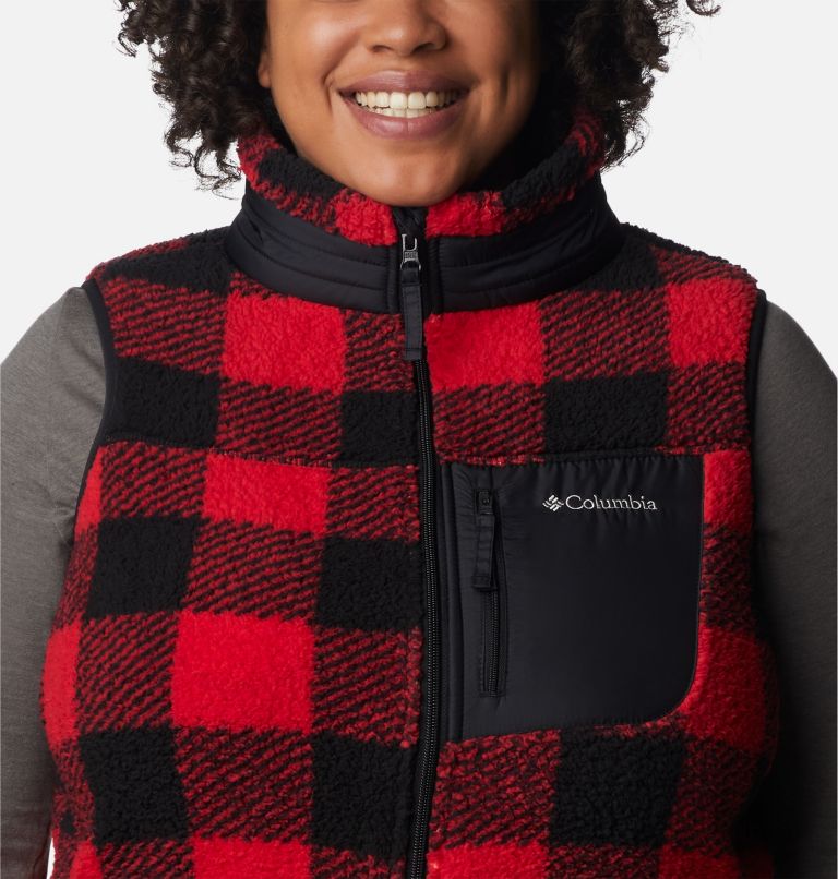 Thumbnail: Women's West Bend Vest - Plus Size, Color: Red Lily Check Print, image 4