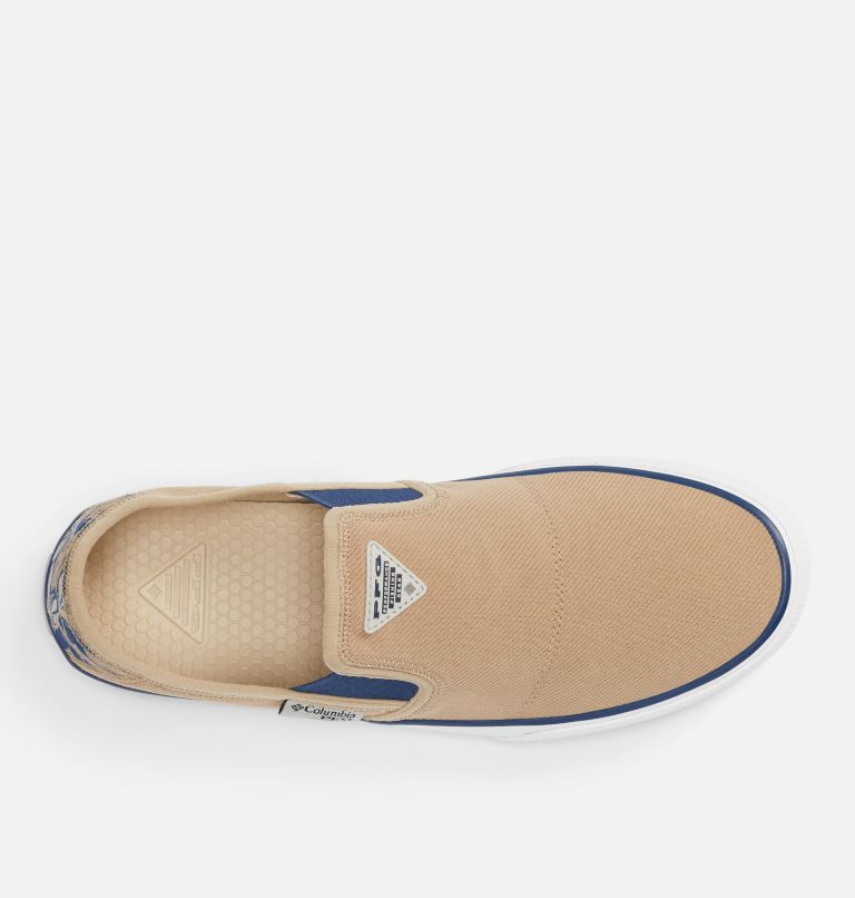 Men's PFG Slack Tide Slip Shoe, Color: Oxford Tan, Carbon, image 3