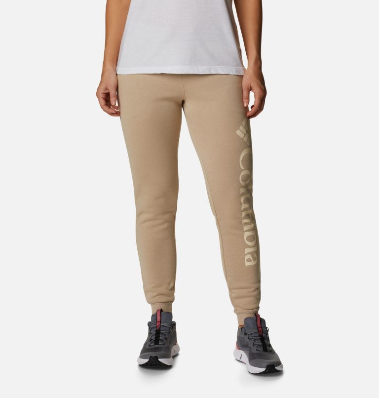 Pantalon de Jogging Logo en Polaire Femme, Color: Ancient Fossil, image 1
