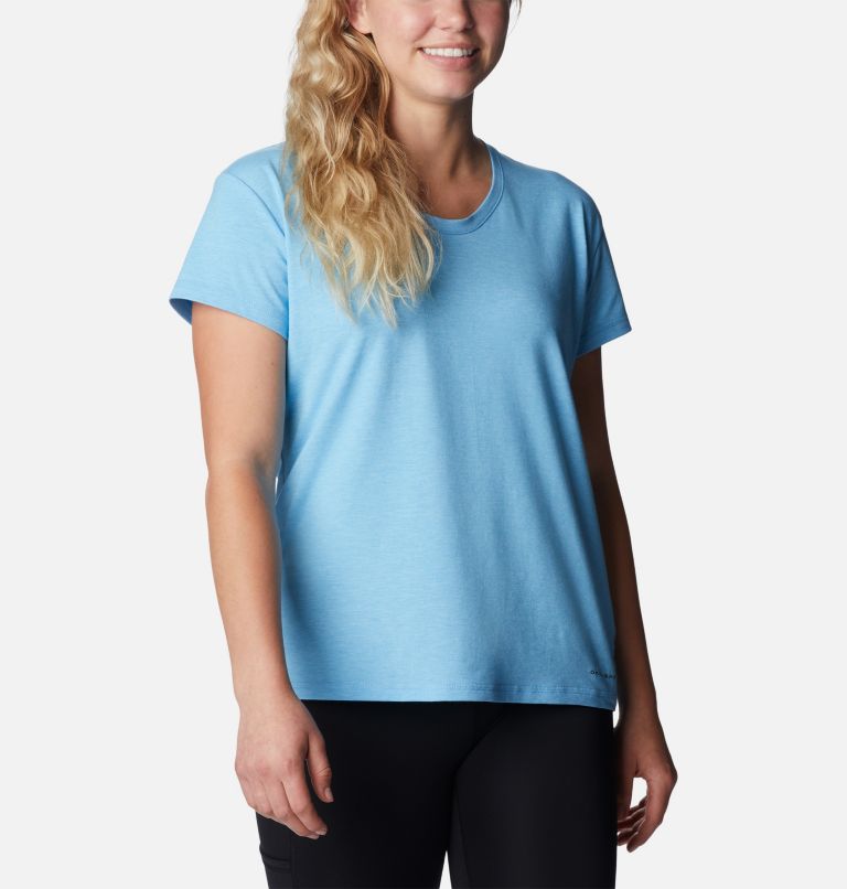 Women's Sun Trek T-Shirt, Color: Vista Blue Heather, image 5