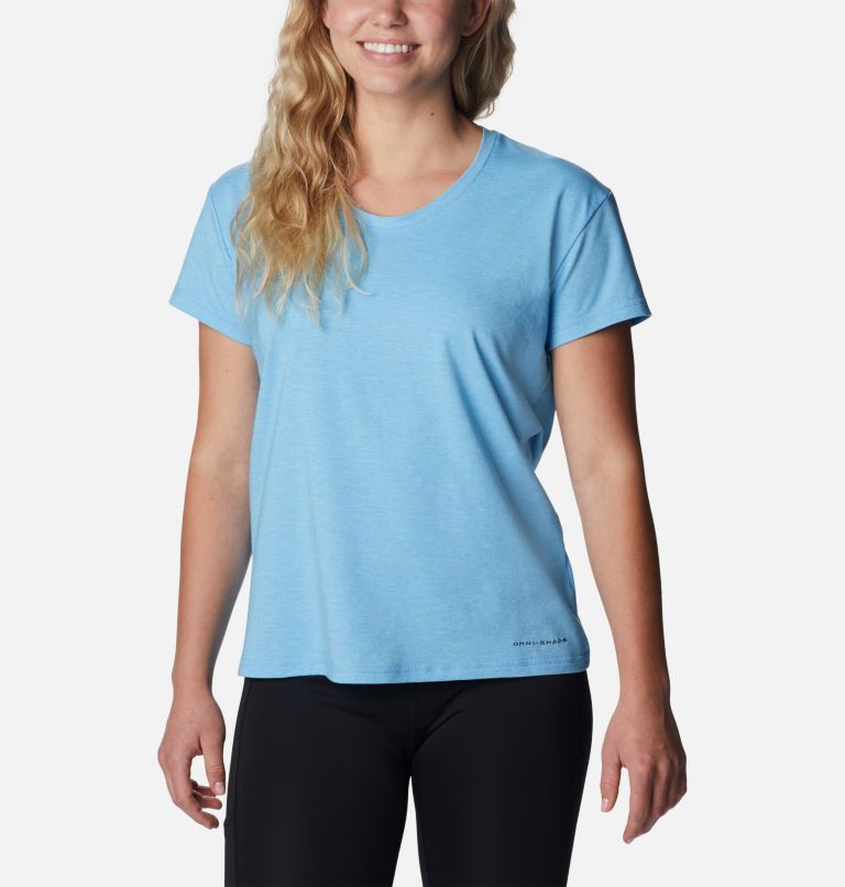 Women's Sun Trek T-Shirt, Color: Vista Blue Heather, image 1