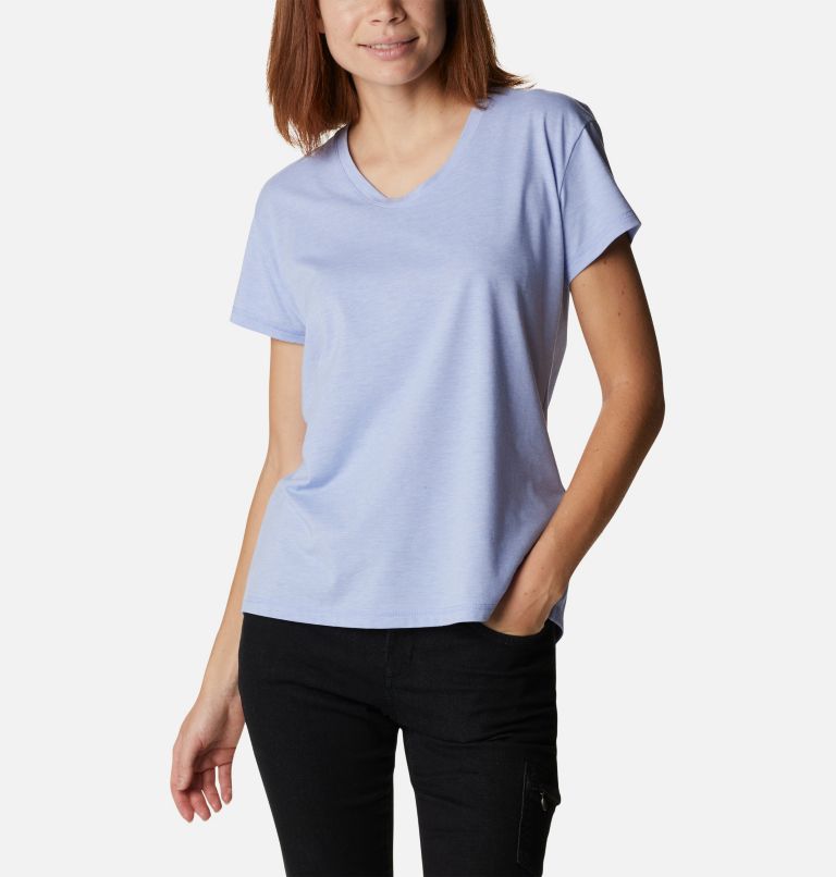 Thumbnail: Women's Sun Trek T-Shirt, Color: Serenity Heather, image 5