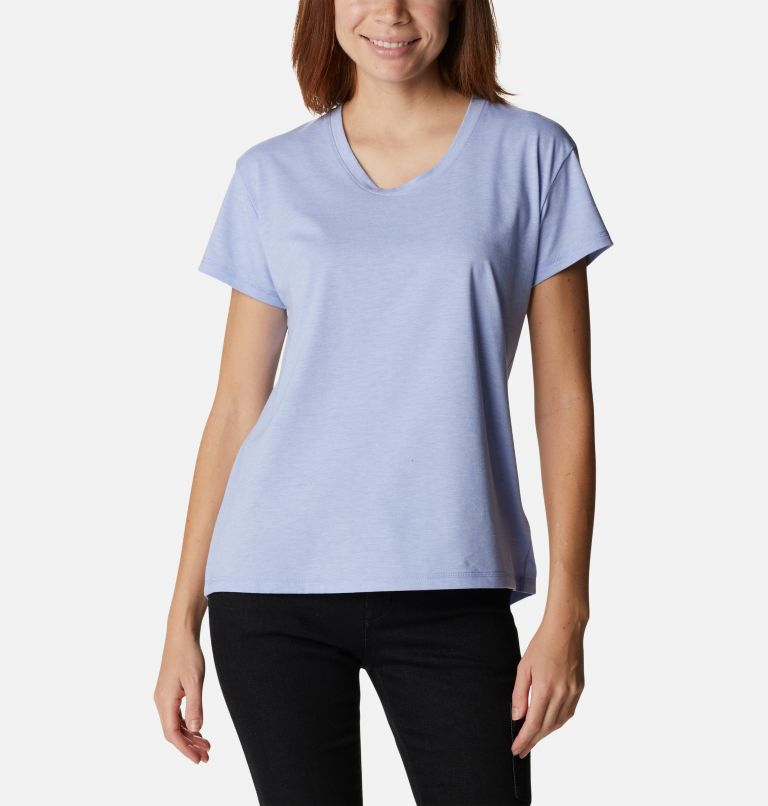 Women's Sun Trek T-Shirt, Color: Serenity Heather, image 1