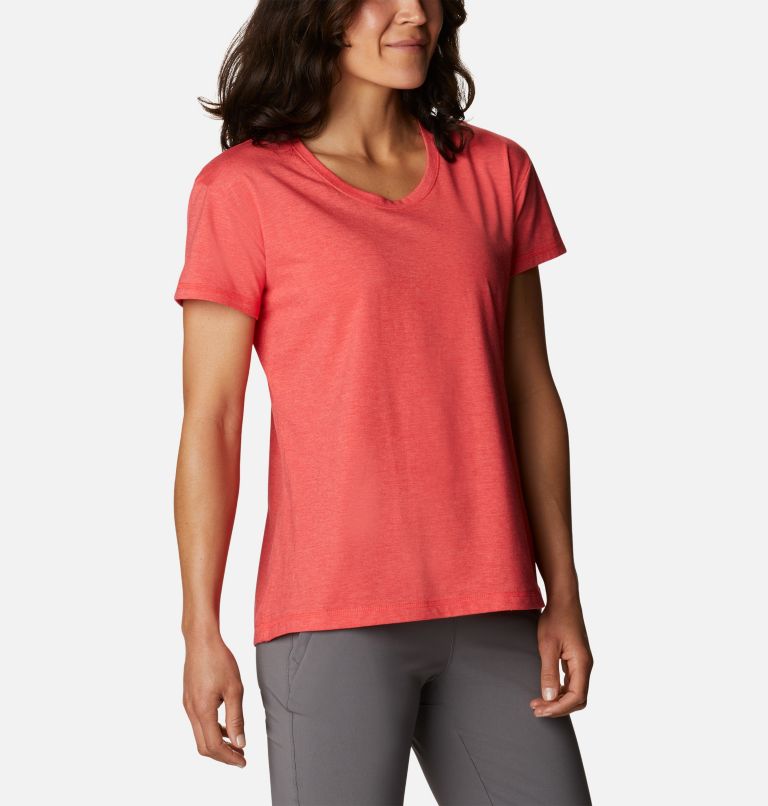 Women's Sun Trek T-Shirt, Color: Red Hibiscus Heather, image 5