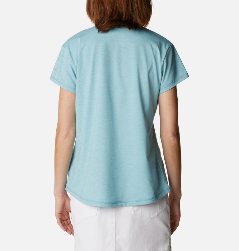 Women’s Sun Trek Technical T-Shirt, Color: Sea Wave Heather, image 2