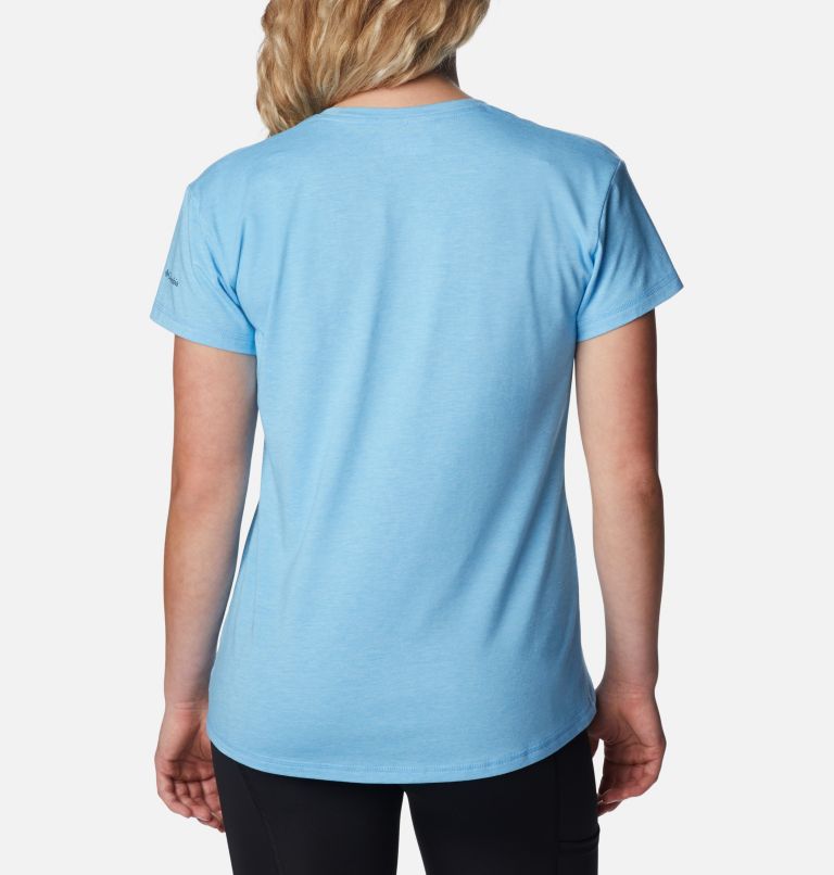 Women’s Sun Trek Technical T-Shirt, Color: Vista Blue Heather, image 2