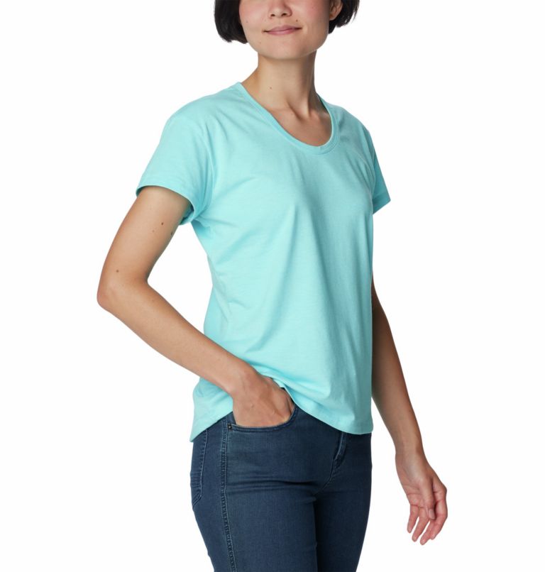 Women’s Sun Trek Technical T-Shirt, Color: Aquamarine Heather, image 5