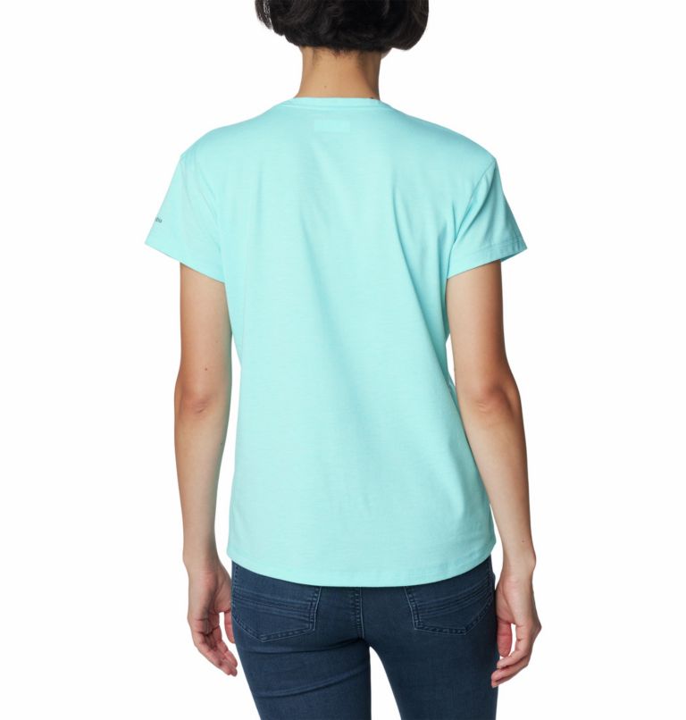 Women’s Sun Trek Technical T-Shirt, Color: Aquamarine Heather, image 2