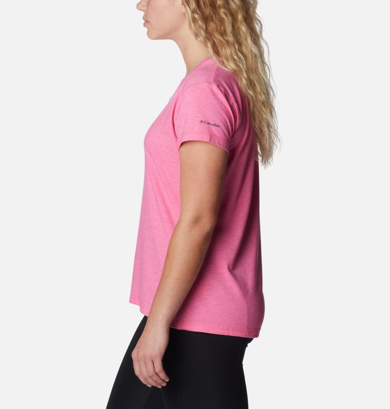 Women’s Sun Trek Technical T-Shirt, Color: Wild Geranium Heather, image 3