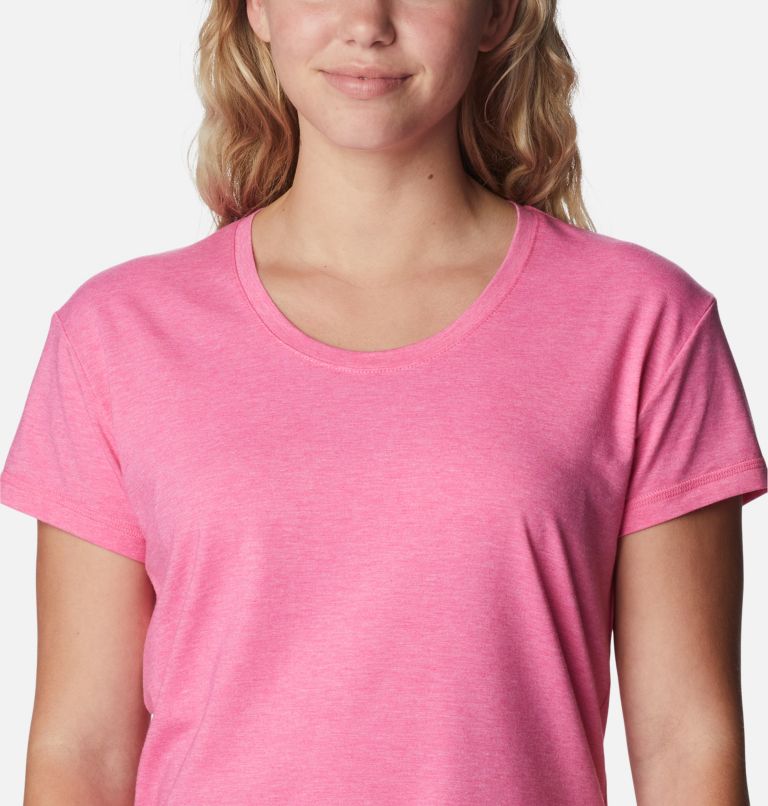 Women’s Sun Trek Technical T-Shirt, Color: Wild Geranium Heather, image 4