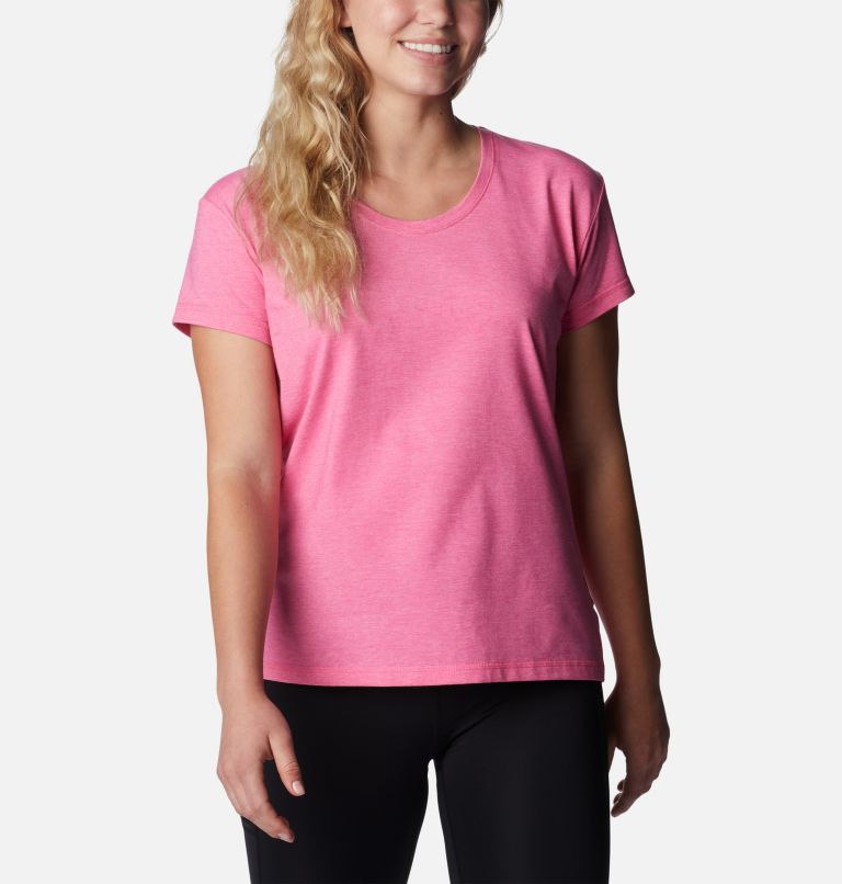 Thumbnail: Women’s Sun Trek Technical T-Shirt, Color: Wild Geranium Heather, image 5