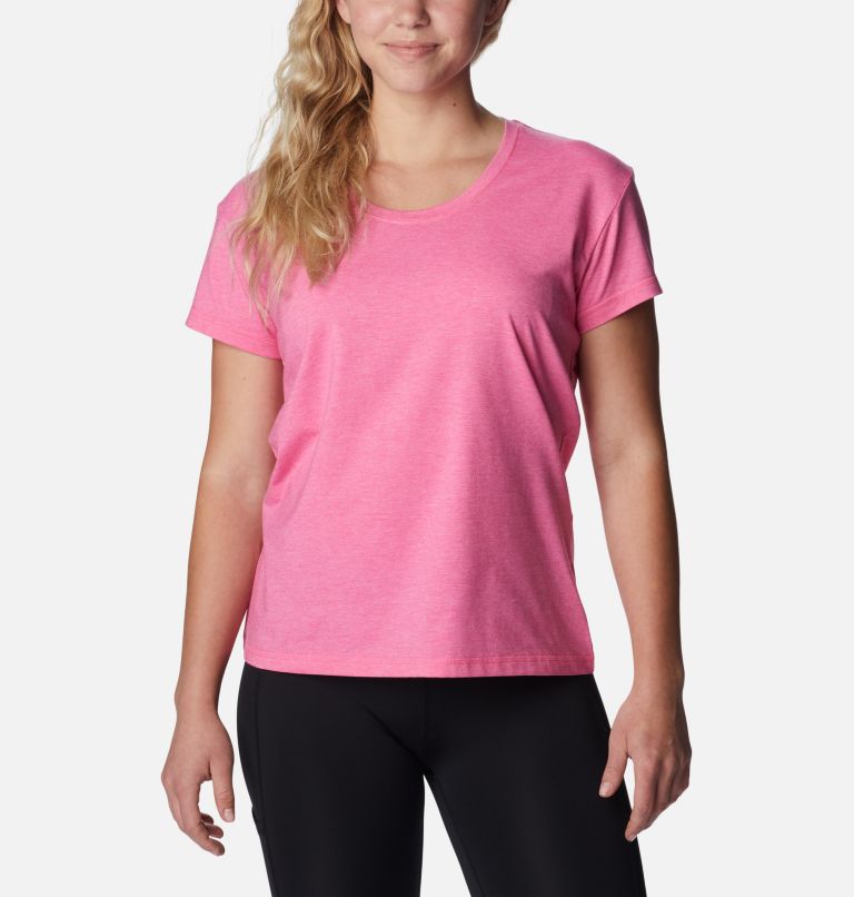 Women’s Sun Trek Technical T-Shirt, Color: Wild Geranium Heather, image 1