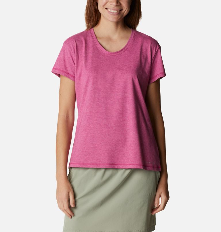 Thumbnail: Women’s Sun Trek Technical T-Shirt, Color: Wild Fuchsia Heather, image 1