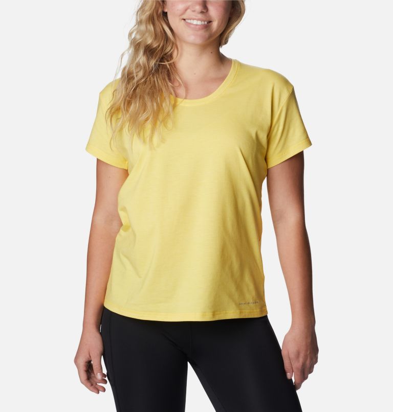 Women’s Sun Trek Technical T-Shirt, Color: Sun Glow Heather, image 1