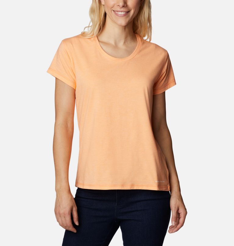 Women’s Sun Trek Technical T-Shirt, Color: Peach Heather, image 1