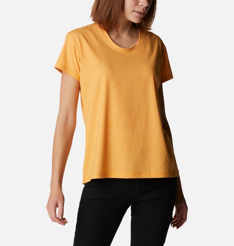 Women’s Sun Trek Technical T-Shirt, Color: Mango Heather, image 5